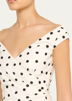 Self-PortraitPolka-Dot Cotton Midi Dress