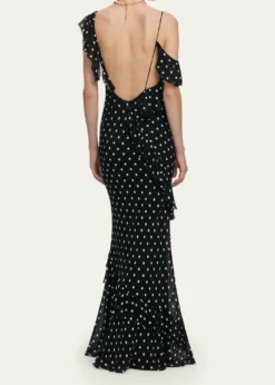 Self-PortraitPolka Dot Georgette Maxi Dress