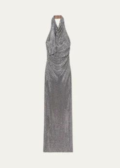 Self-PortraitRhinestone Draped Maxi Dress