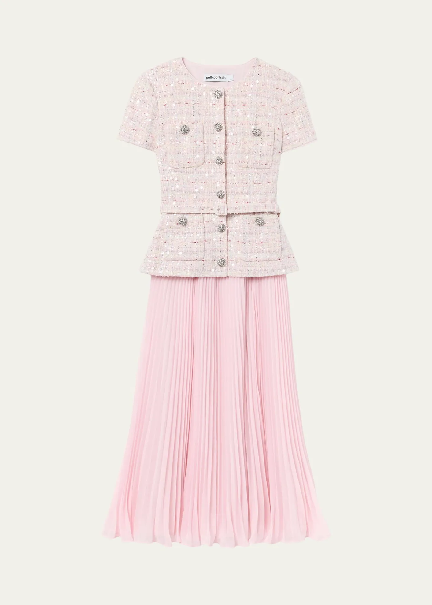 Self-PortraitSequined Bouclé Midi Dress