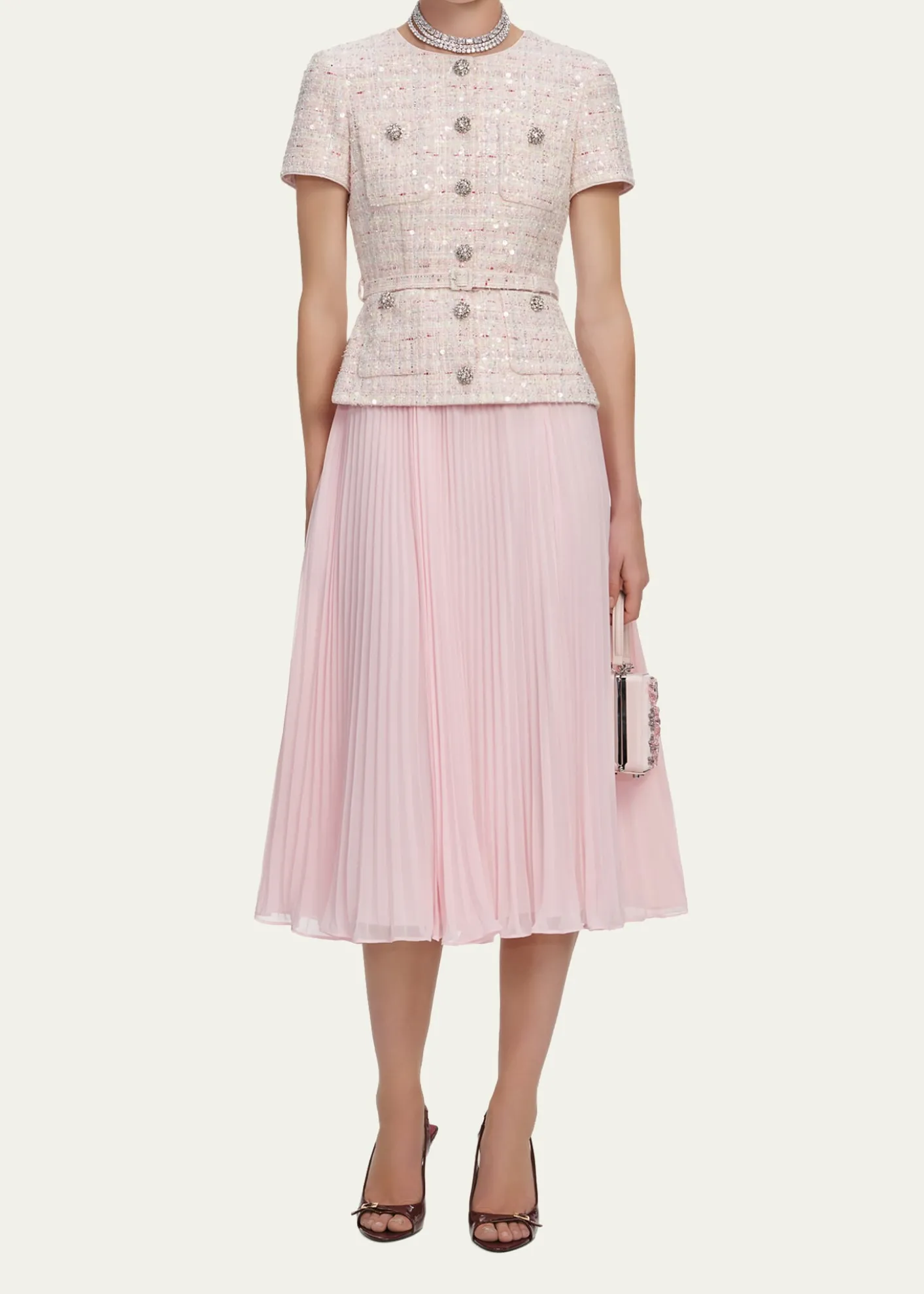 Self-PortraitSequined Bouclé Midi Dress
