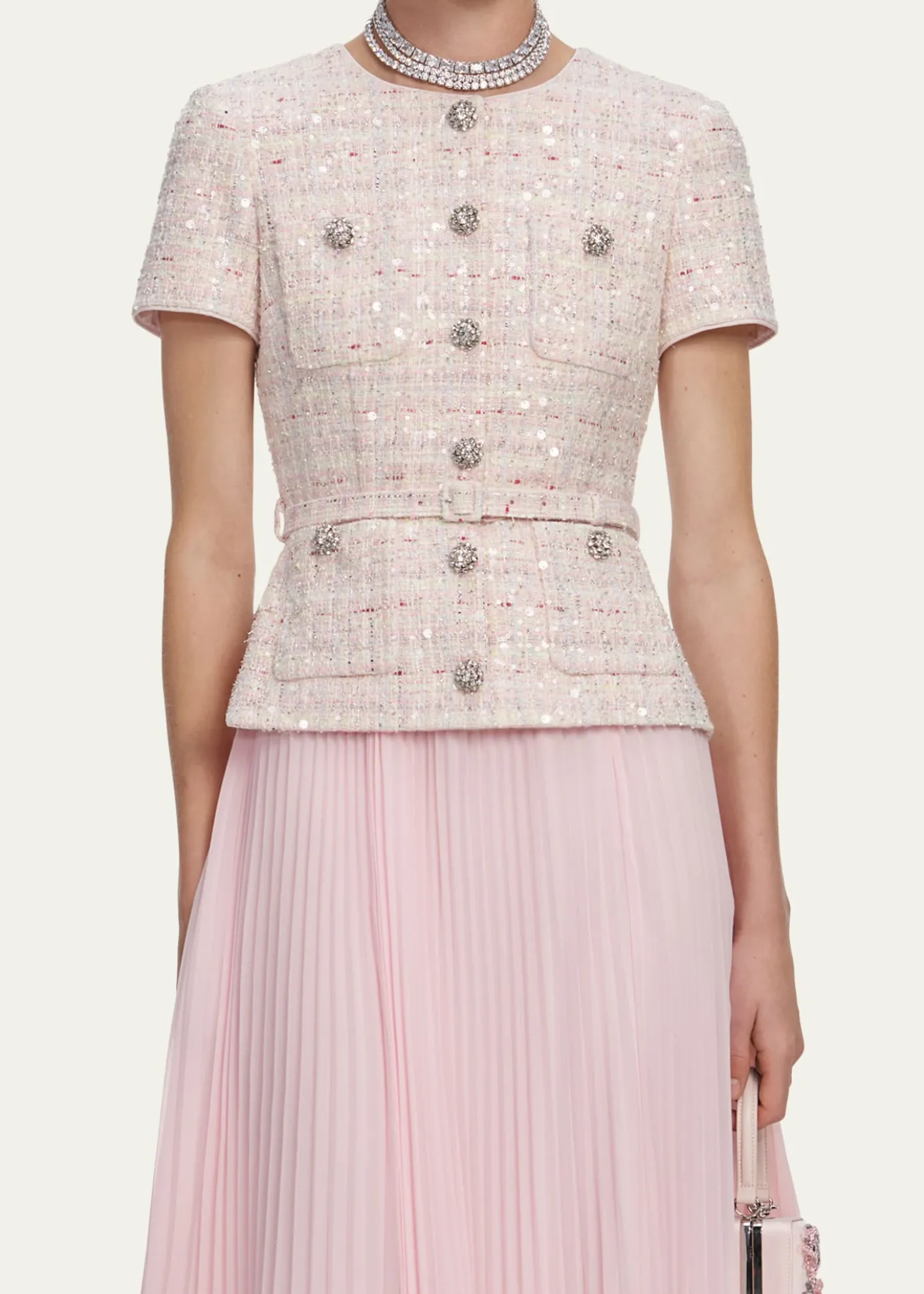 Self-PortraitSequined Bouclé Midi Dress