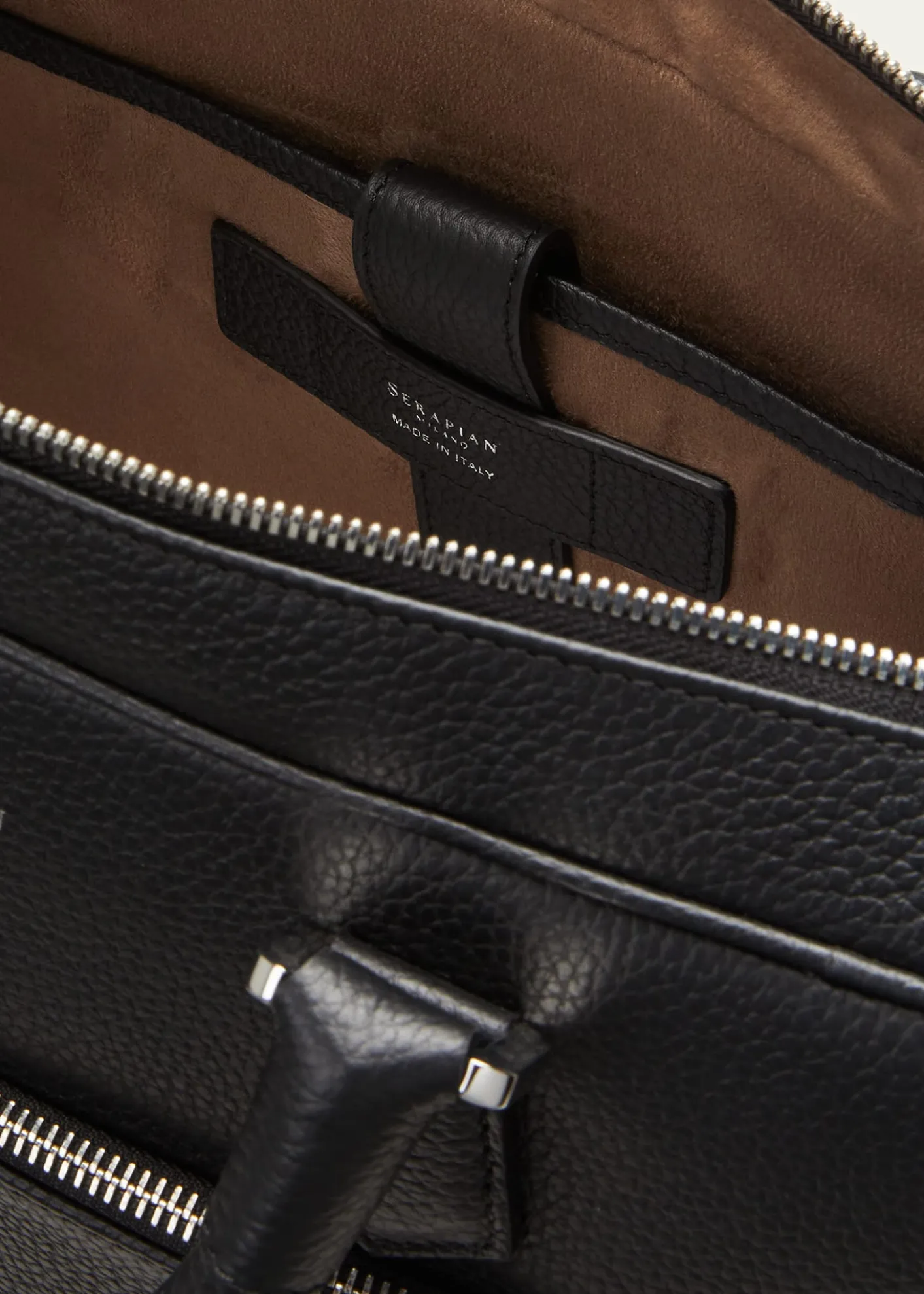 SerapianMen's Cachemire Leather Slim Briefcase