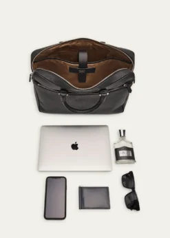 SerapianMen's Cachemire Leather Slim Briefcase
