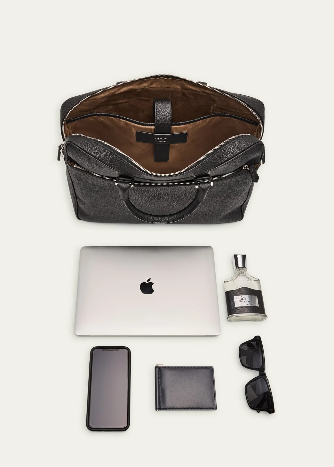 SerapianMen's Cachemire Leather Slim Briefcase
