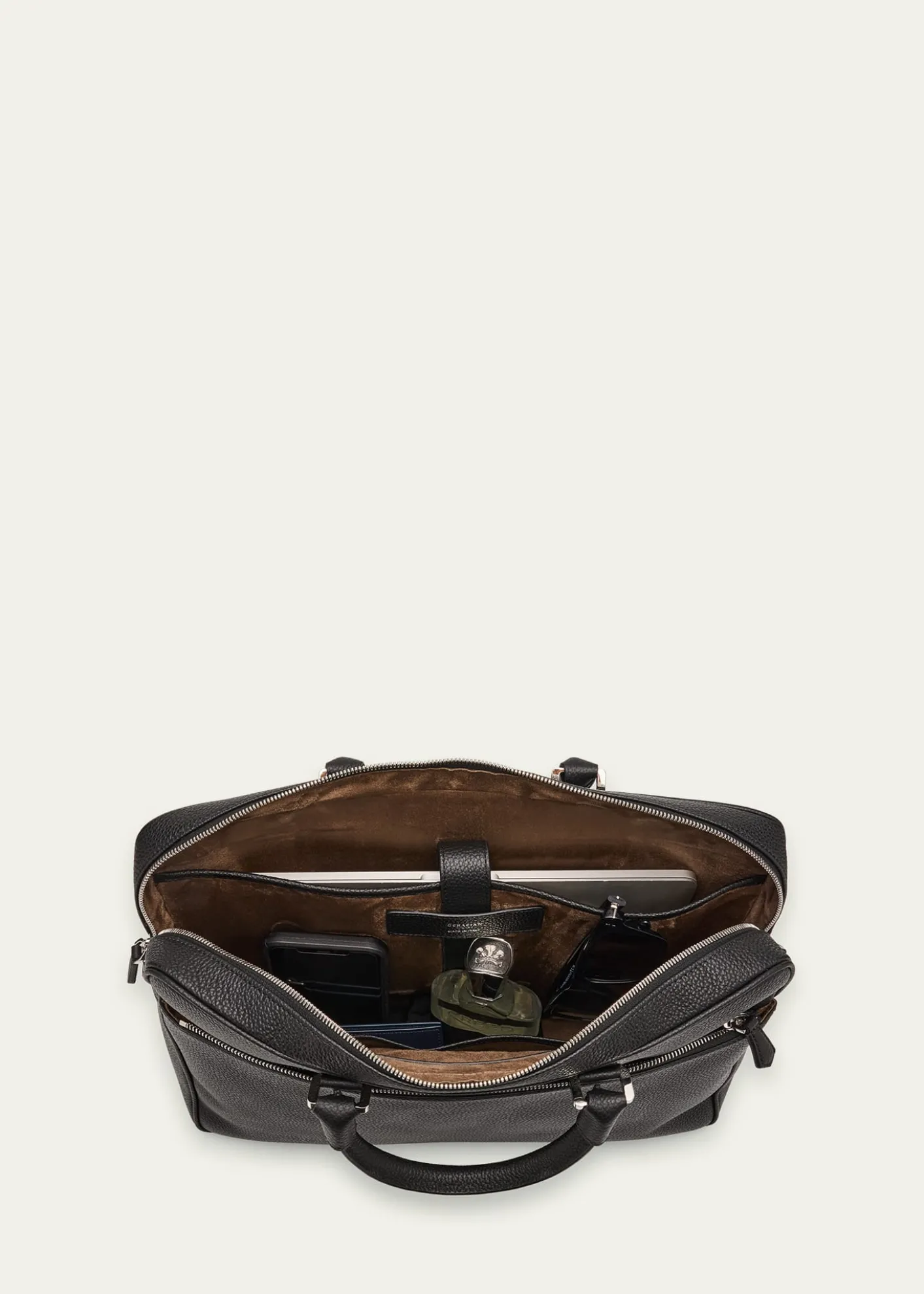 SerapianMen's Cachemire Leather Slim Briefcase