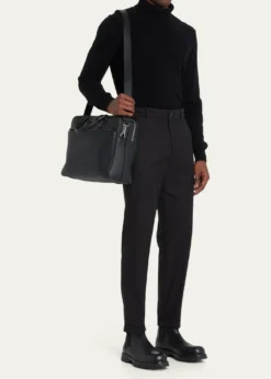 SerapianMen's Leather Double Briefcase