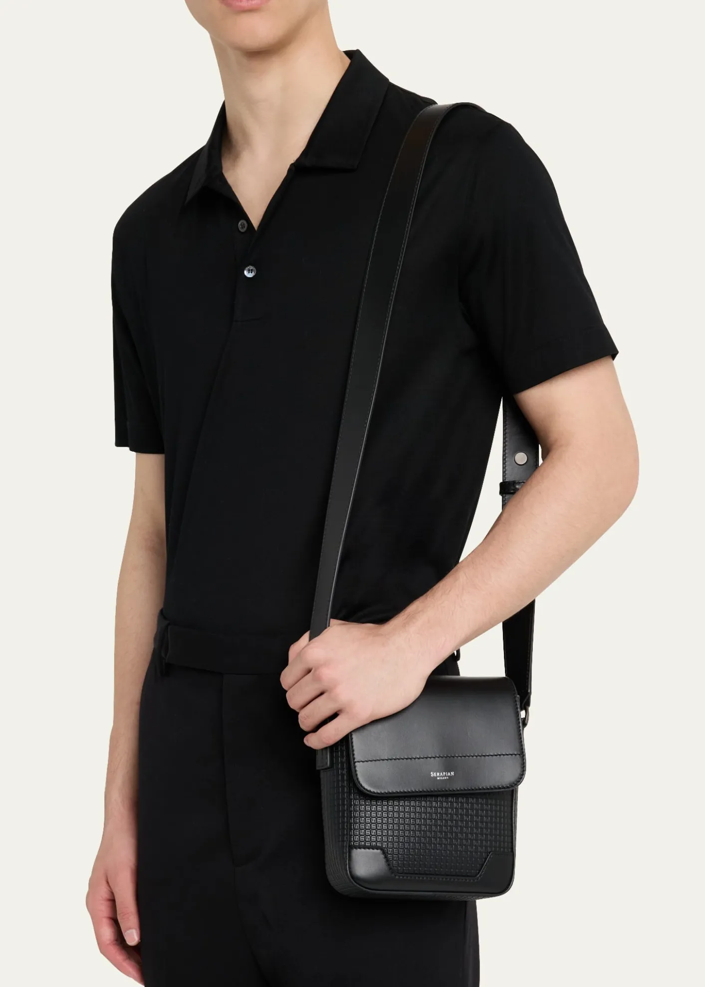 SerapianMen's Small Stepan North/South Envelope Crossbody Bag