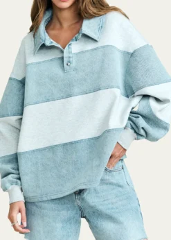 SEROYACher Striped Denim Top