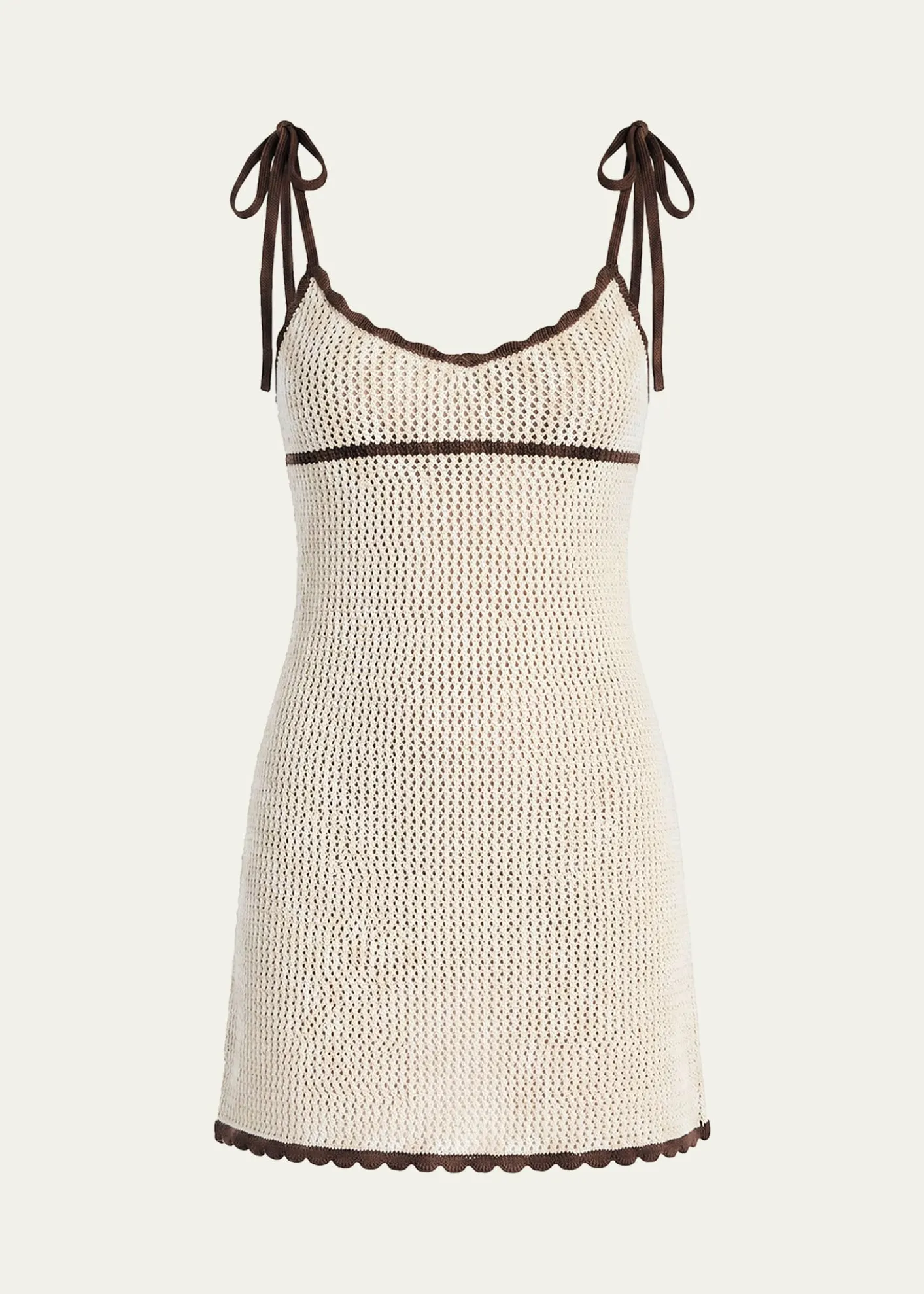 SEROYAMalkie Crochet Tie-Strap Mini Dress