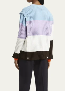 SETCHUDetachable Ribbed Button Sweater
