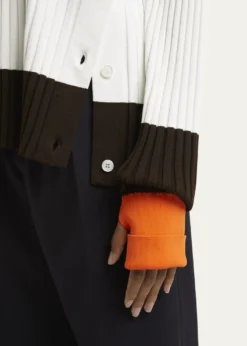 SETCHUDetachable Ribbed Button Sweater