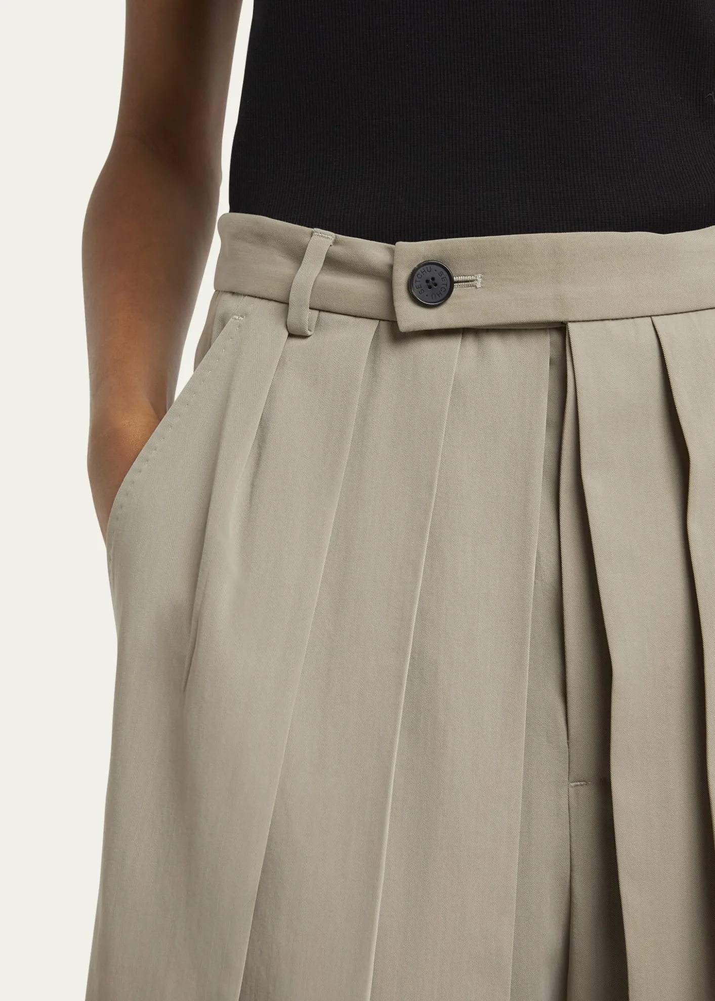 SETCHUHakama Pleated Wool Shorts