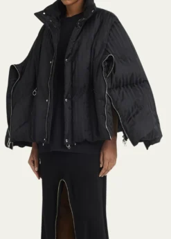 SETCHUJacquard Stripe Down Hooded Jacket