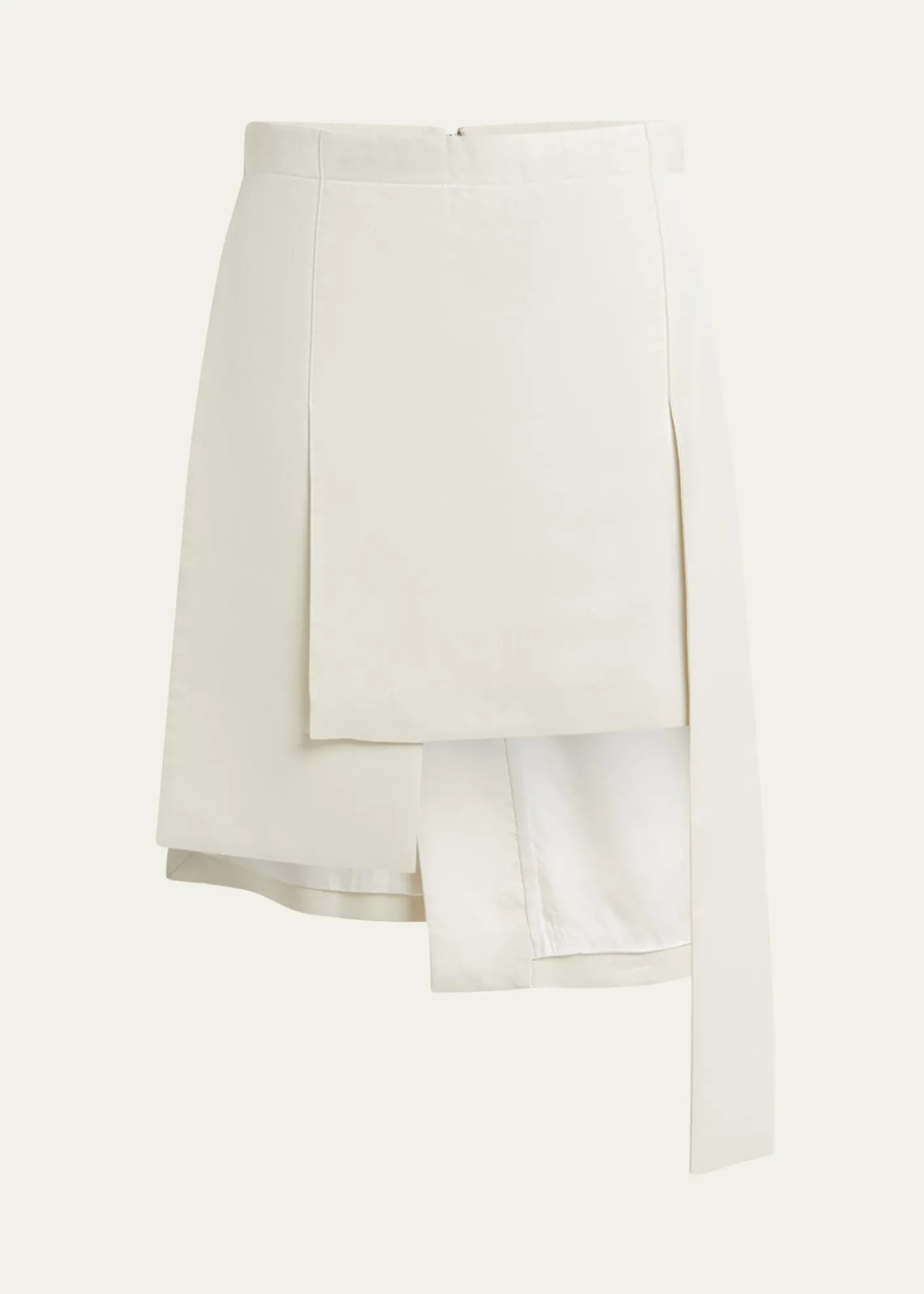 SETCHULayered Asymmetric Silk Wool Midi Skirt
