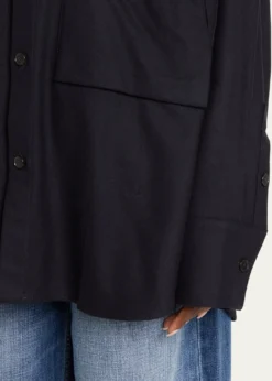 SETCHUOversized Button Down Wool Cashmere Top