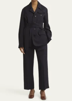 SETCHUPleated Wool Gabardine Chino Pants