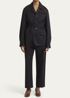 SETCHUTravel Self-Tie Wool Gabardine Safari Jacket