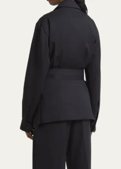 SETCHUTravel Self-Tie Wool Gabardine Safari Jacket