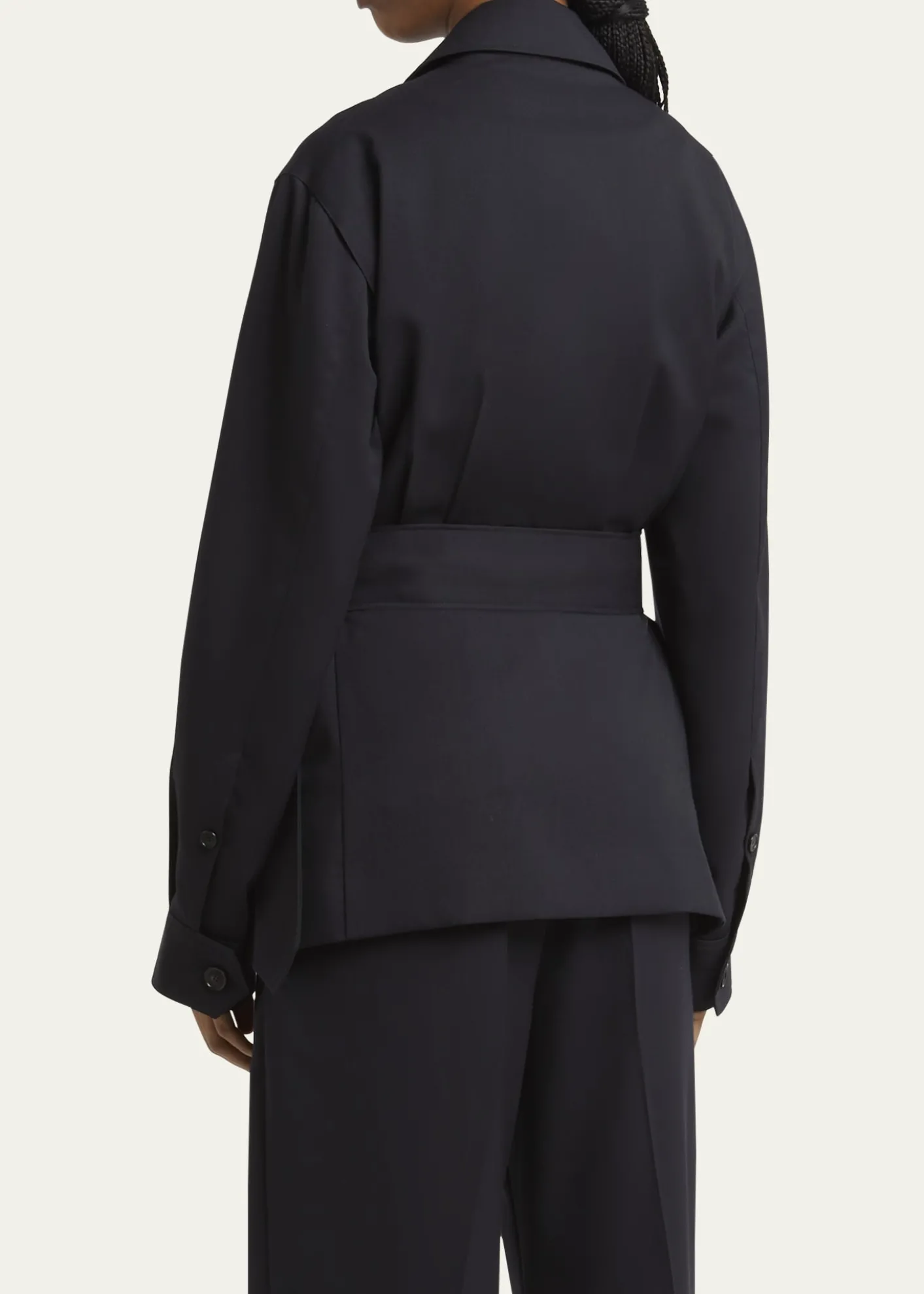 SETCHUTravel Self-Tie Wool Gabardine Safari Jacket