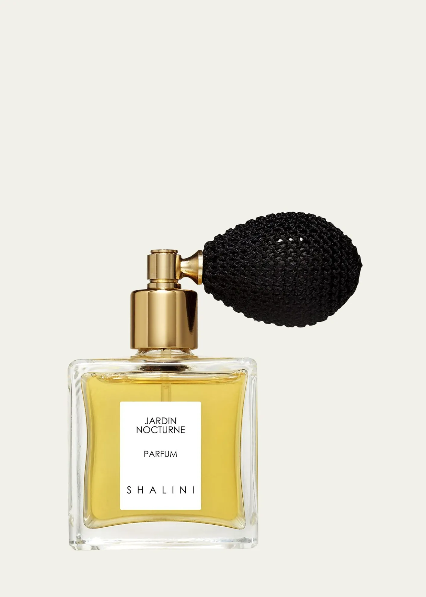 Shalini ParfumJardin Nocturne Cubique Glass Bottle with Black Bulb Atomizer, 1.7 oz./ 50 mL
