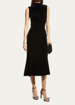 ShoshannaAudrey Sleeveless Velvet Dress