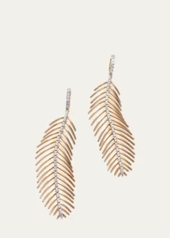 Sidney GarberFeathers That Move Earrings with Diamond Spine