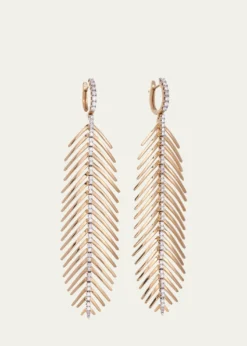 Sidney GarberFeathers That Move Earrings with Diamond Spine