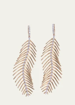 Sidney GarberFeathers That Move Earrings with Diamond Spine