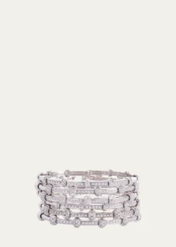Sidney Garber18K White Gold Diamond Spring Bracelet