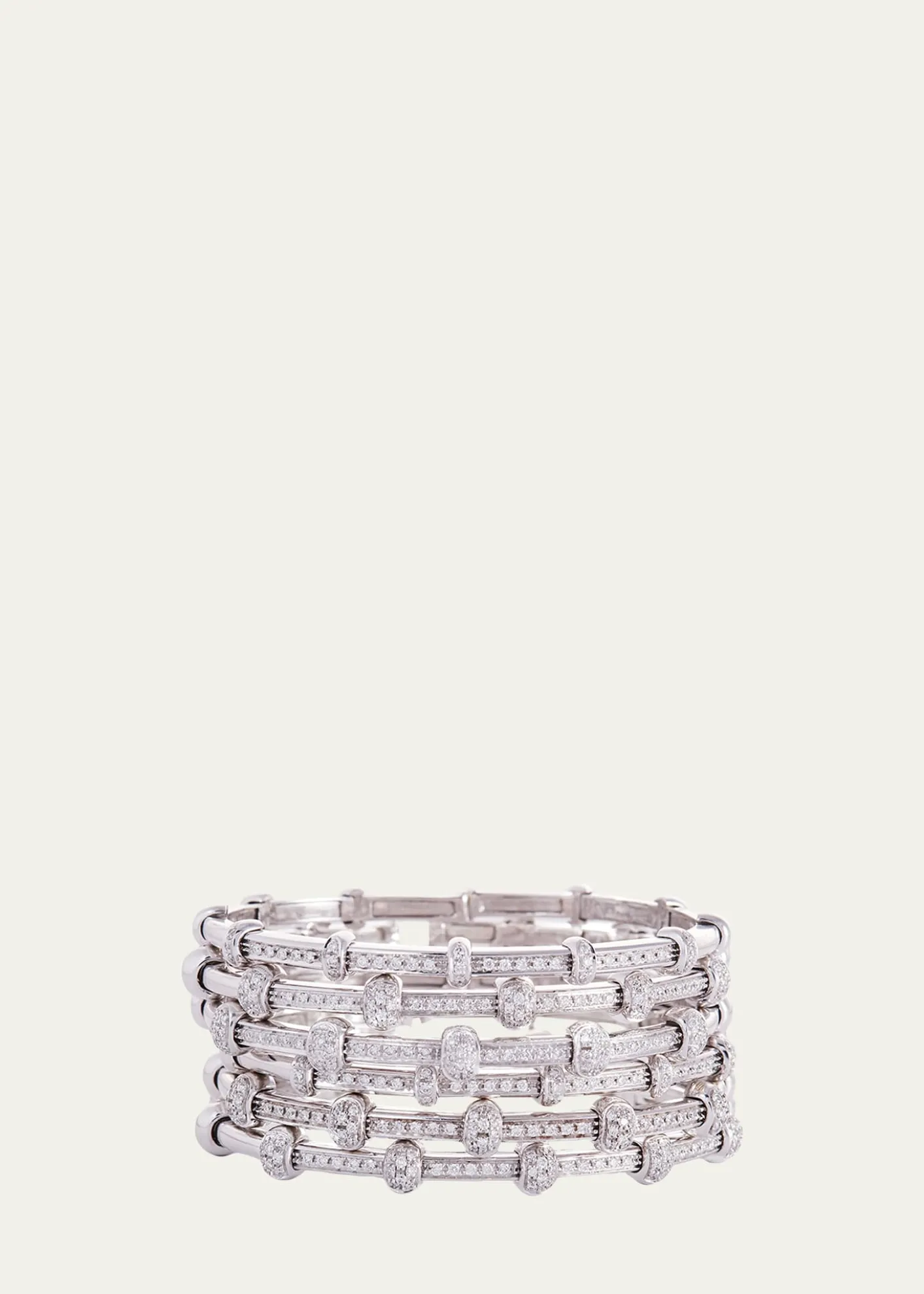 Sidney Garber18K White Gold Diamond Spring Bracelet
