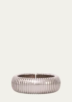 Sidney Garber18K White Gold Domed Cuff Bracelet