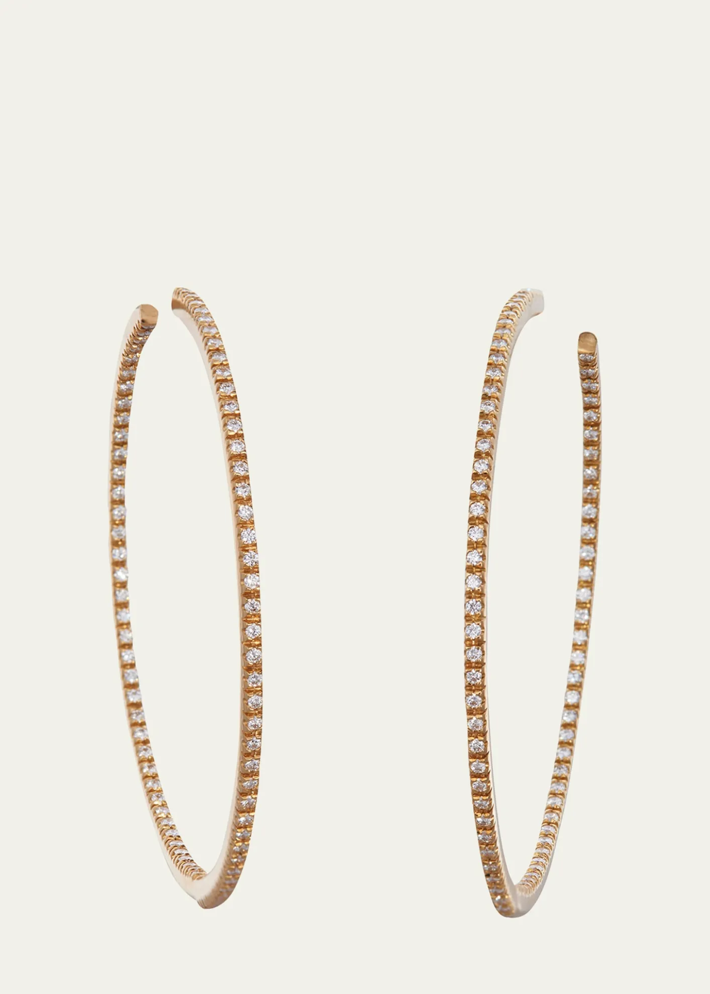 Sidney Garber18K Yellow Gold Perfect Hoop Earrings with Diamonds