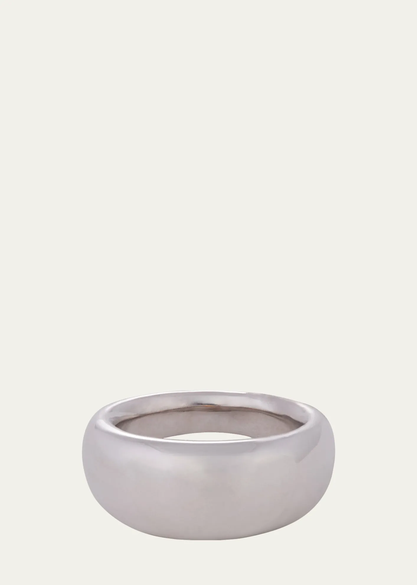 Sidney Garber18K White Gold 10mm French Dome Ring