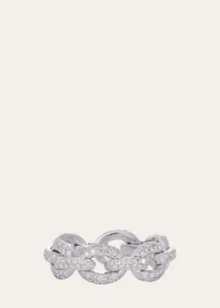 Sidney Garber18K White Gold Oval Link Ring, Size 5.5