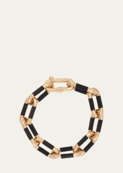 Sidney Garber18K Yellow Gold Ebony Oval Link Bracelet