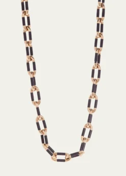 Sidney Garber18K Yellow Gold Ebony Oval Link Necklace