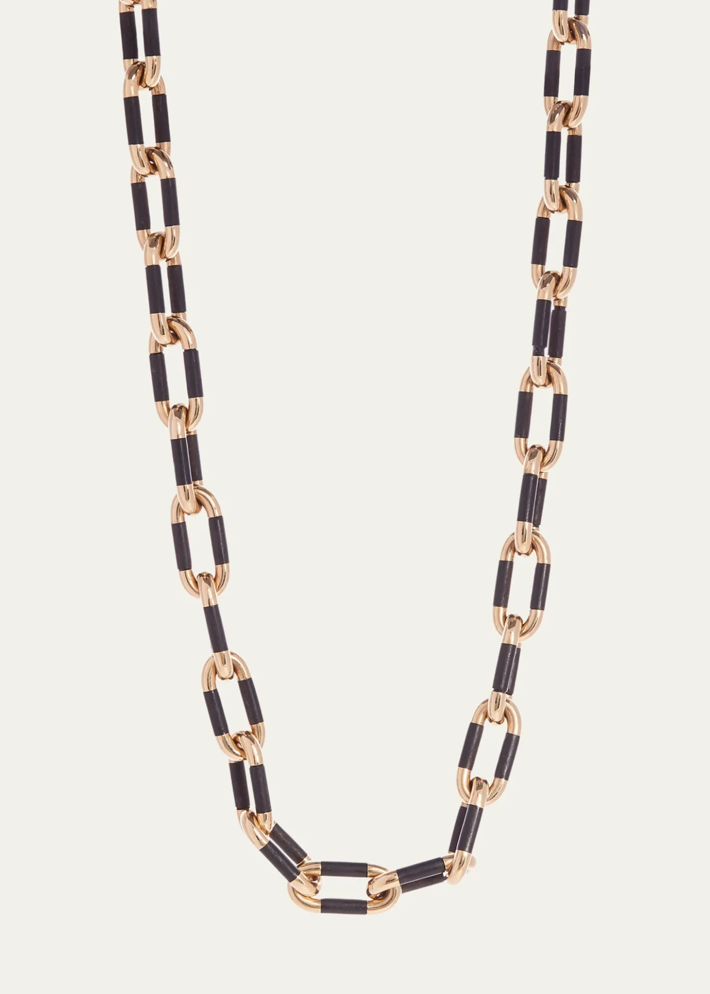 Sidney Garber18K Yellow Gold Ebony Oval Link Necklace