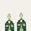 Silvia Furmanovich18K Yellow Gold Window Shape Malachite Earrings with Mother Of Pearl, Pink Opal, Chrysocolla, Diamonds and Prasiolite
