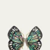 Silvia Furmanovich18K Yellow Gold Butterfly Wing Marquetry Earrings with Mother Of Pearl, Abalone Inlay and Diamonds