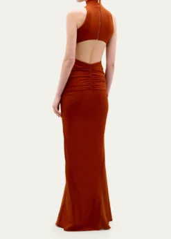 Silvia TcherassiFrances Embellished Ruched Sleeveless Maxi Dress