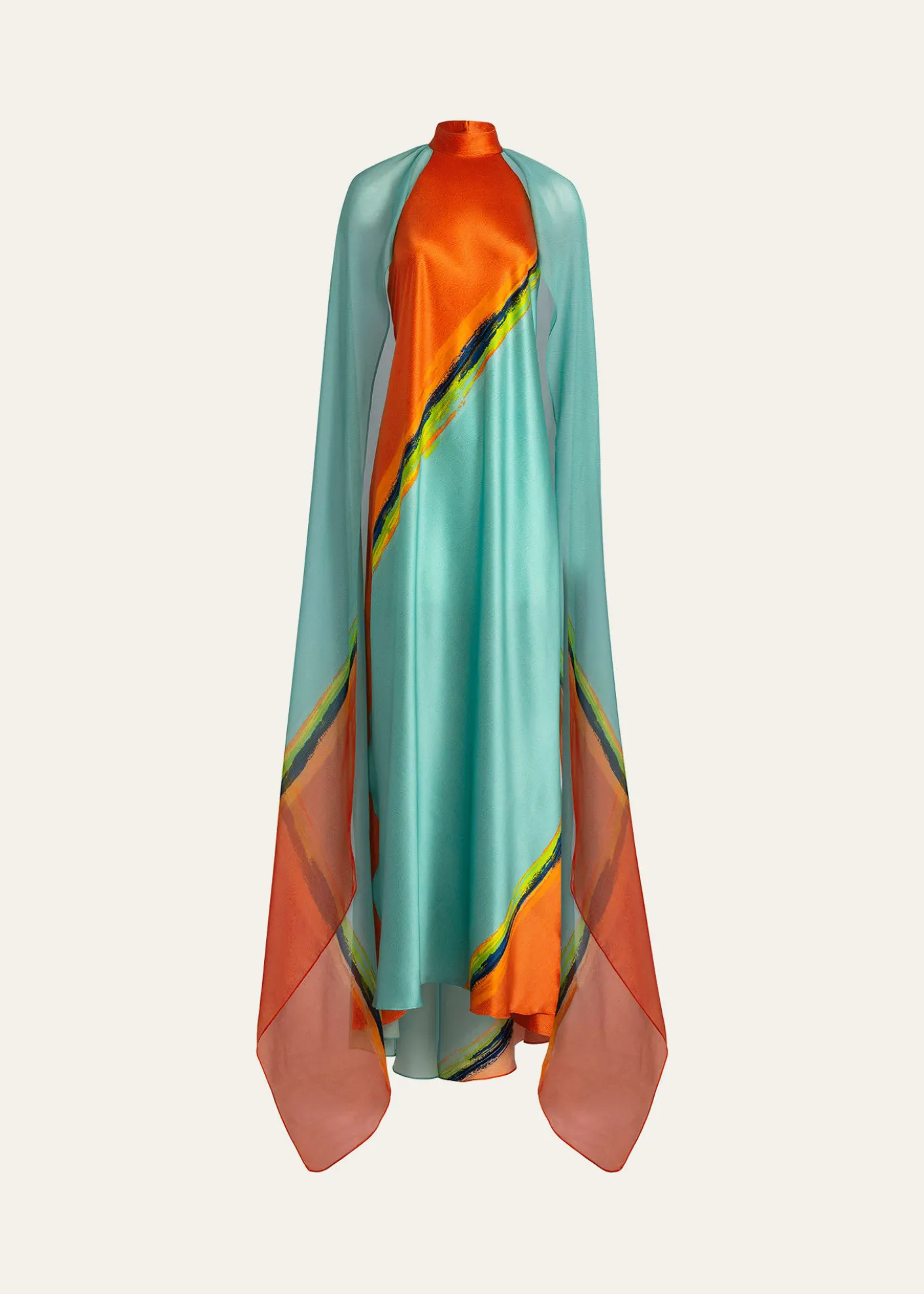 Silvia TcherassiSabina Cape Halter Maxi Dress