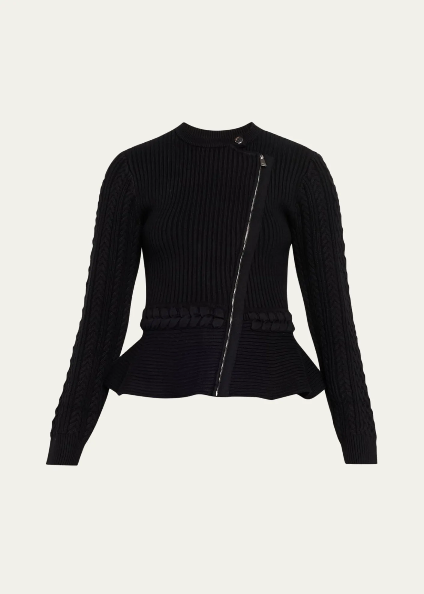 SIMKHAIAndi Mixed-Knit Cotton Peplum Jacket