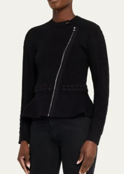 SIMKHAIAndi Mixed-Knit Cotton Peplum Jacket