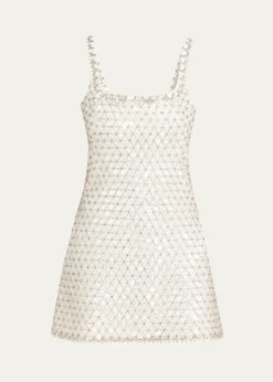SIMKHAIBeaded Rhinestone Crepe Mini Dress
