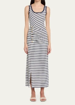SIMKHAIBecker Striped Cotton Jersey Maxi Dress