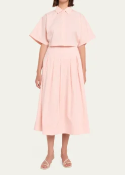 SIMKHAIBlair Cropped Short-Sleeve Shirt