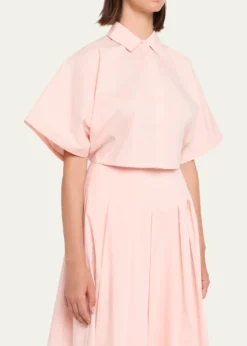 SIMKHAIBlair Cropped Short-Sleeve Shirt