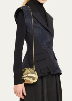 SIMKHAIBridget Metal Oyster Shell Clutch Bag