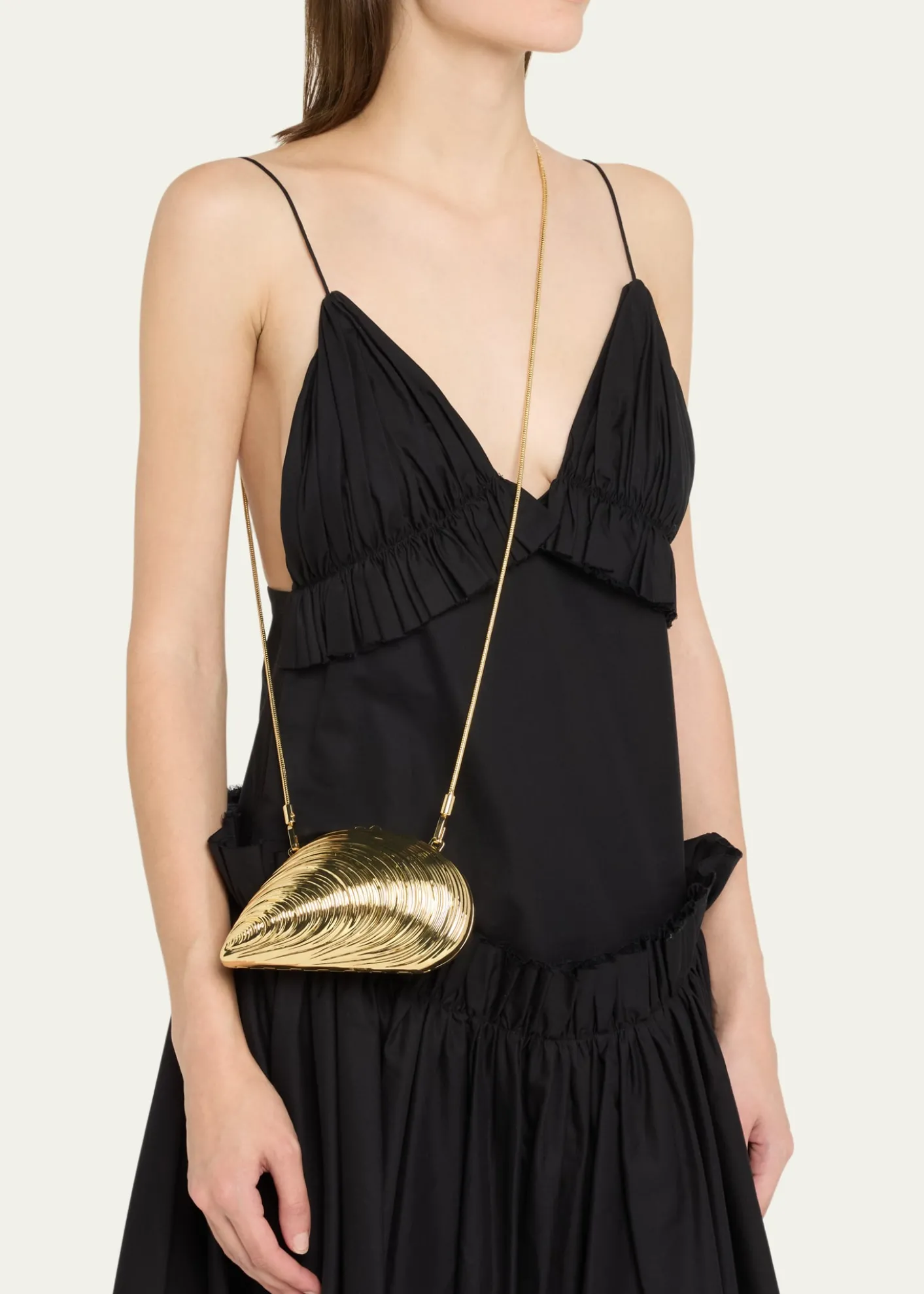SIMKHAIBridget Mini Metal Oyster Shell Clutch Bag